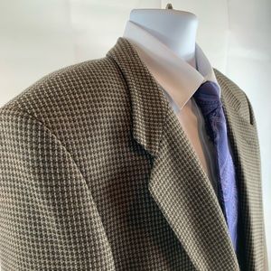 Jones New York Wool Houndstooth Coat Blazer 42 R